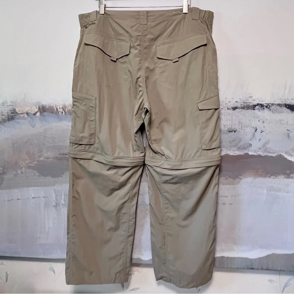 COLUMBIA‎ Pants Men's 38x27 Beige OMNI SHADE Sun Protection CONVERTIBLE Zip Off